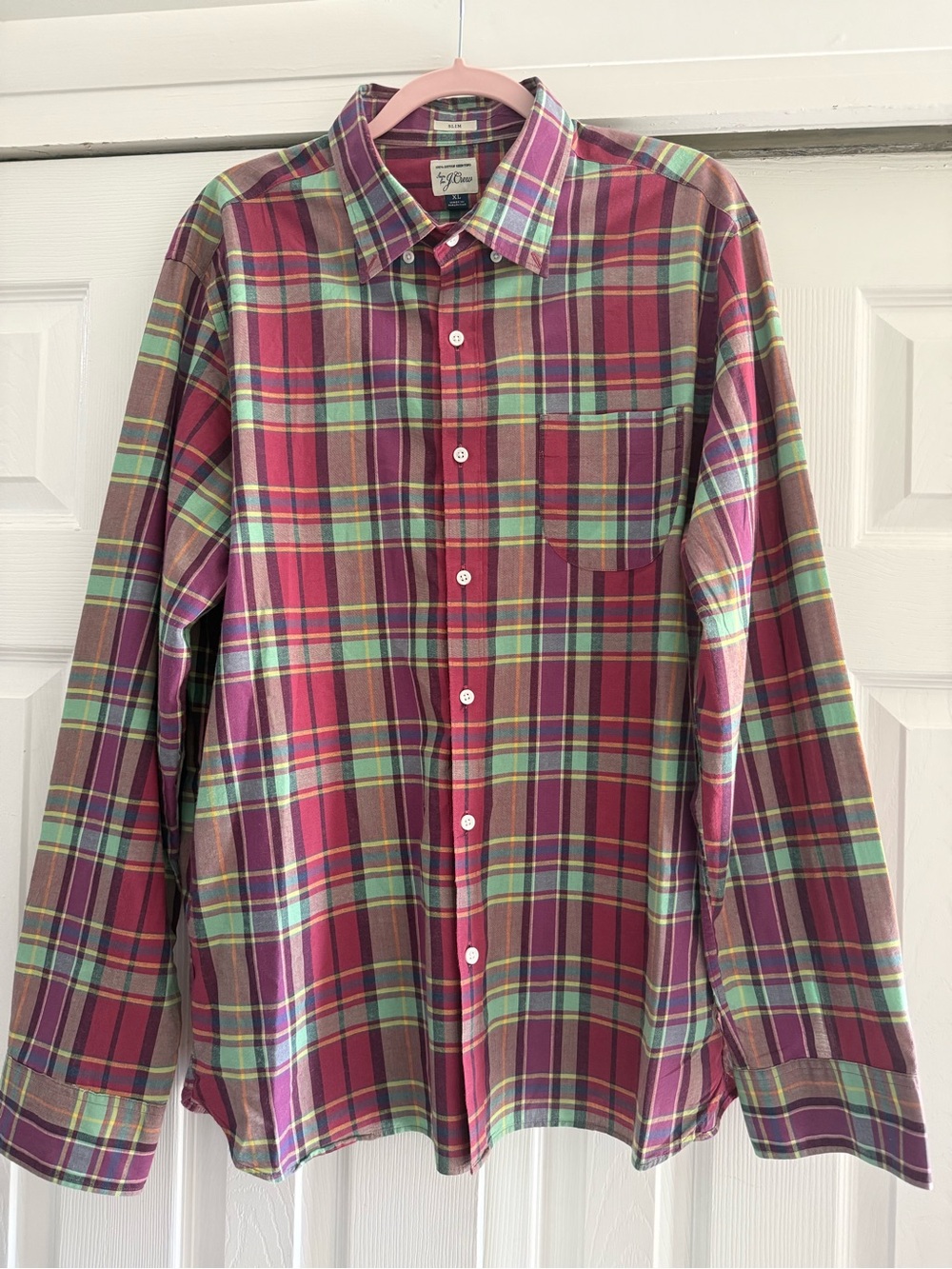 J. Crew Plaid Button-Down Shirt - Red, Green, Yellow